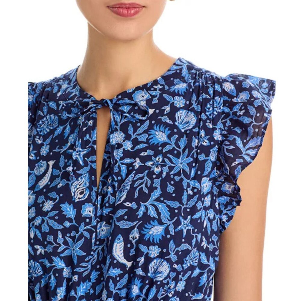 Vineyard Vines Abigail Women's Flutter Sleeve Midi Dress - Camila Navy XXL - Picture 2 of 7